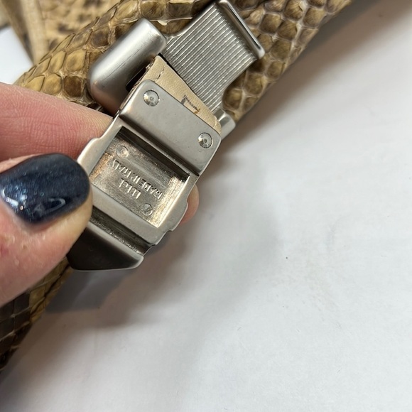 Vintage Python Zip Top Shoulder Bag Adjustable Length Strap - Picture 5 of 16